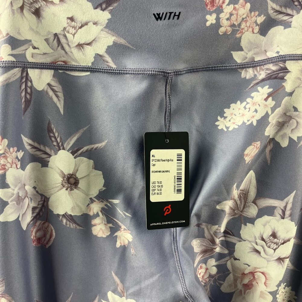 NWT Peloton x Wear It To Heart Wild Flower Floral High-Rise Crop Leggings - XL - Picture 5 of 7